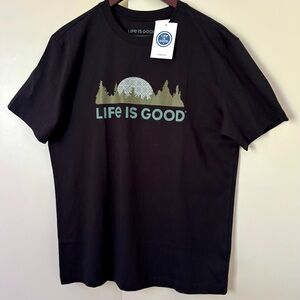 Life Is Good Men's Black Forest Sunscape size Medium New W/Tags
